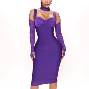 Fashion Nova Purple Bandage Dress